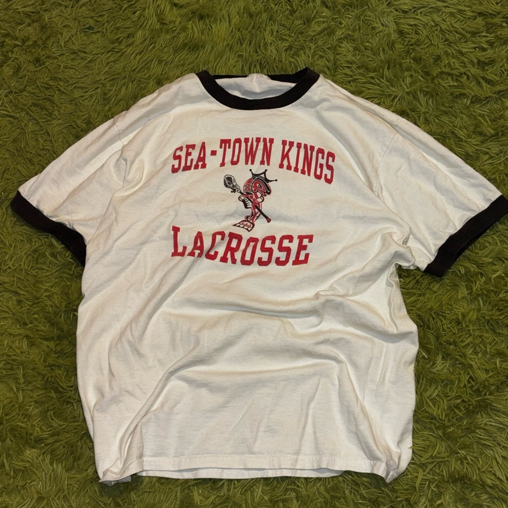 Vintage Sea-Town Kings Lacrosse White ringer